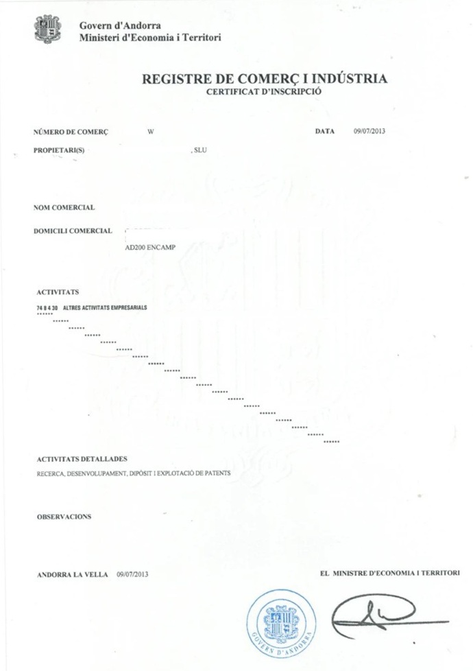 Andorra Commercial and Industrial Registration